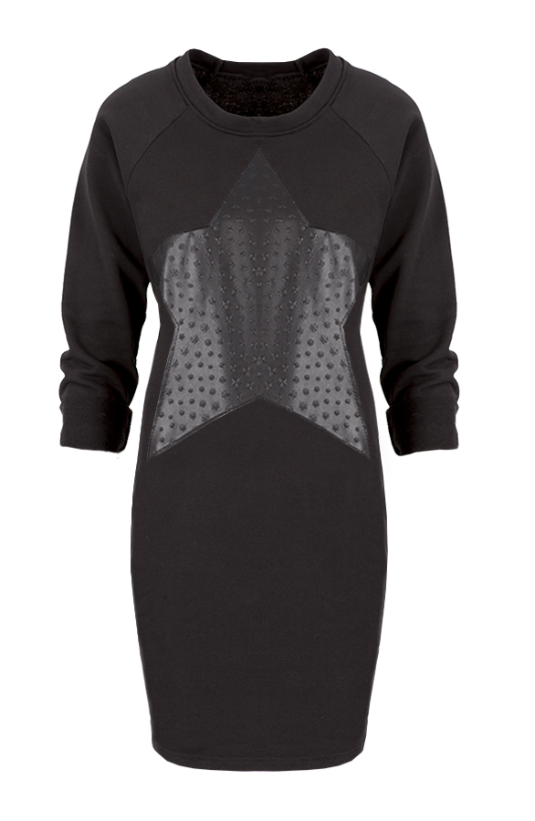 Leather Star Dress Black – shoparchief