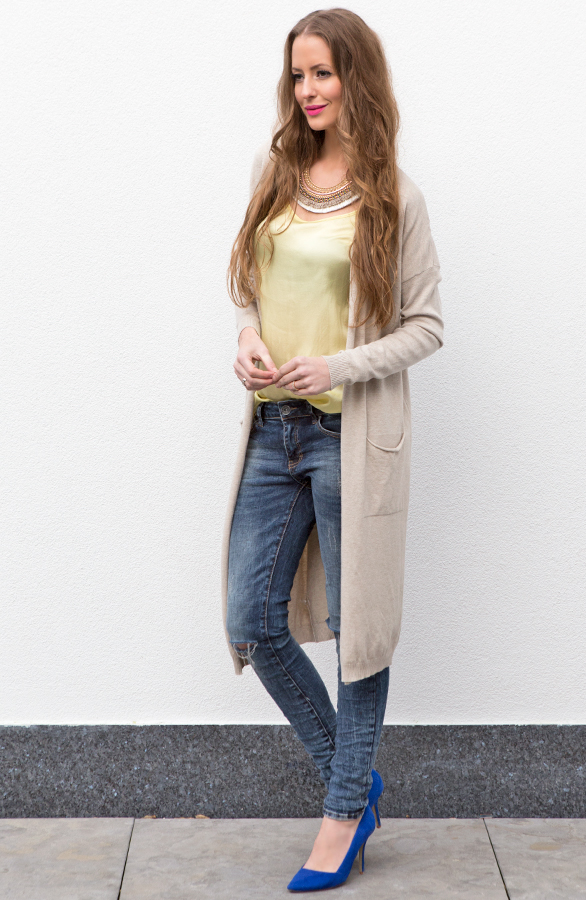 Long Jersey Cardigan Beige – shoparchief, foto 5