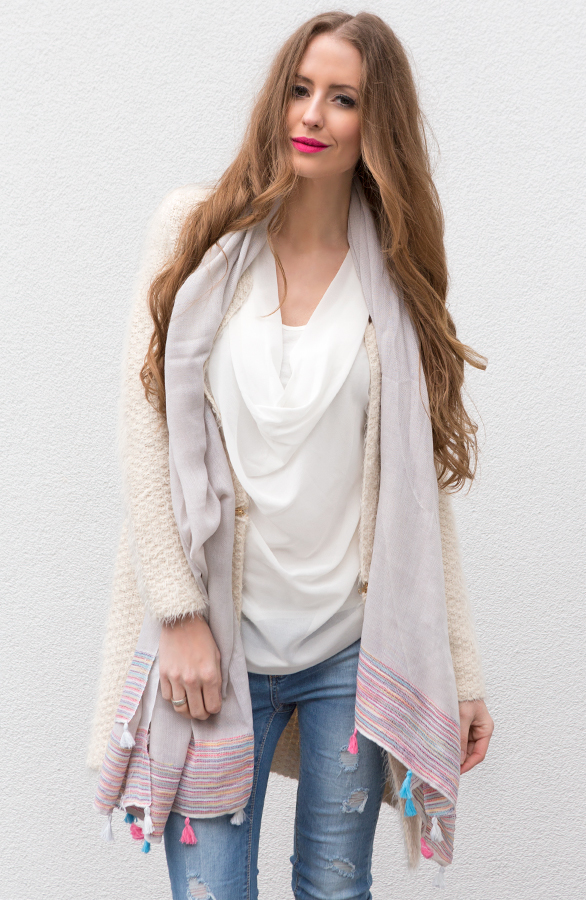 Ibiza Sjaal Tassel Beige – shoparchief, foto 3