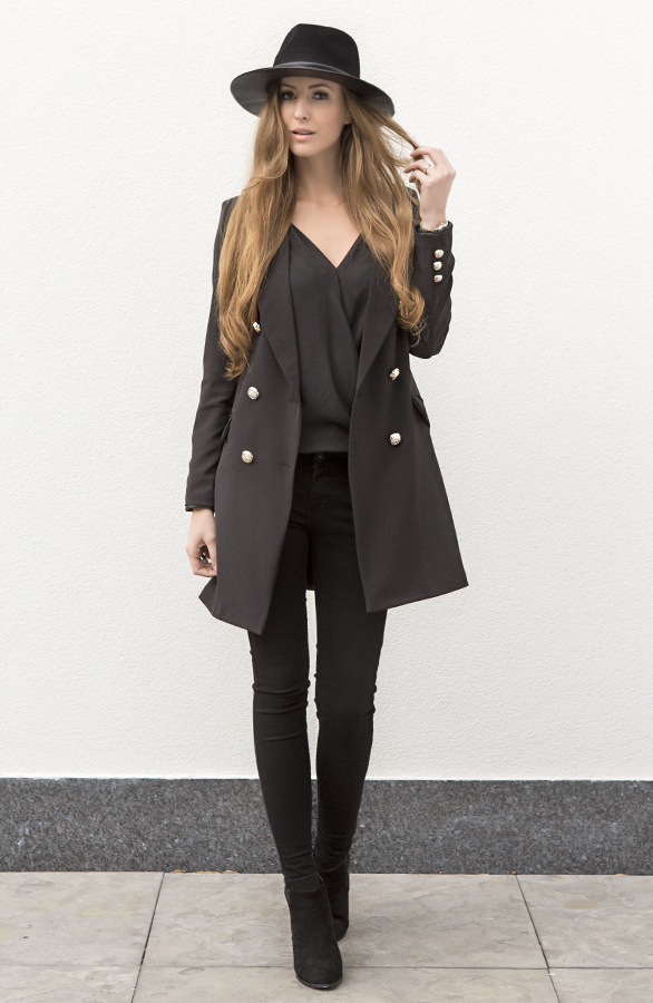 Luxury Button Blazer Black – shoparchief, foto 5