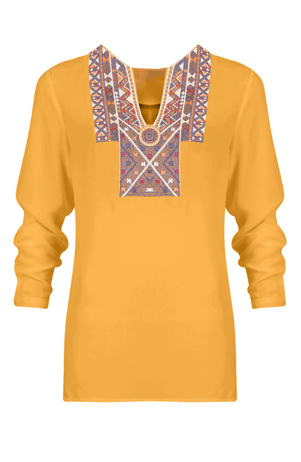 Handcrafted Blouse Oker – shoparchief