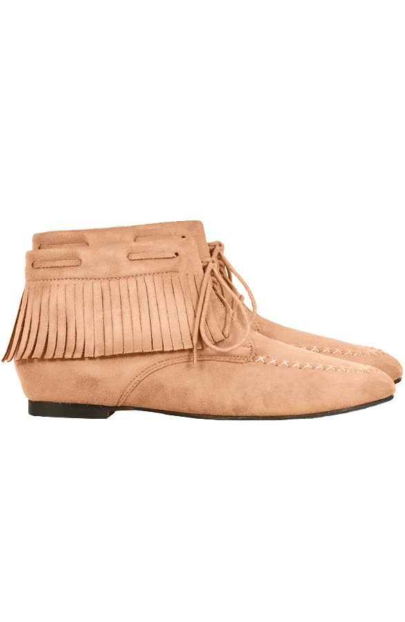 Indian Fringe Booties Camel – shoparchief