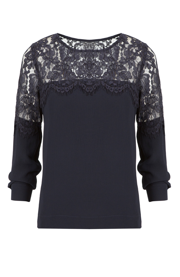 Lace Blouse Navy – shoparchief
