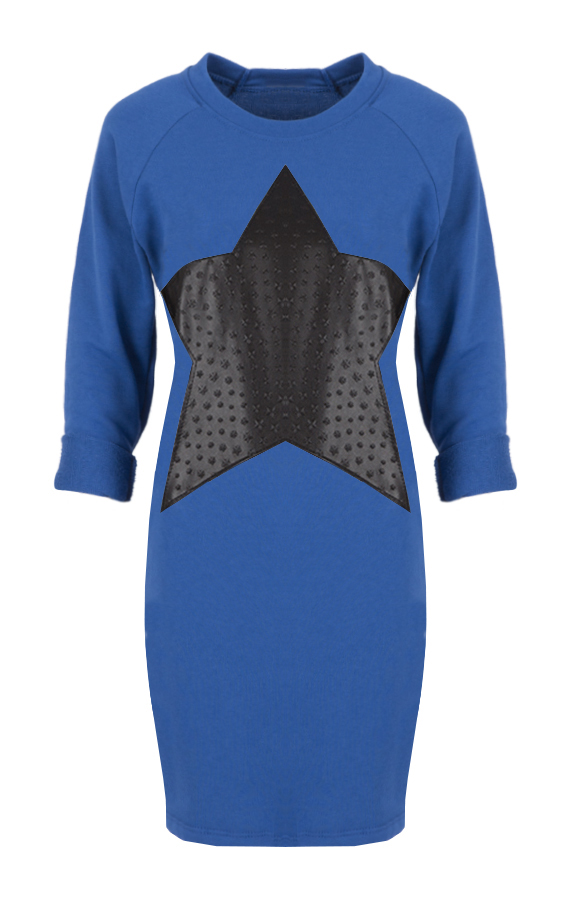 Leather Star Dress Kobalt – shoparchief