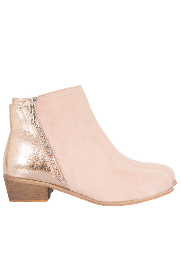 Metallic Blush Booties Pink – shoparchief