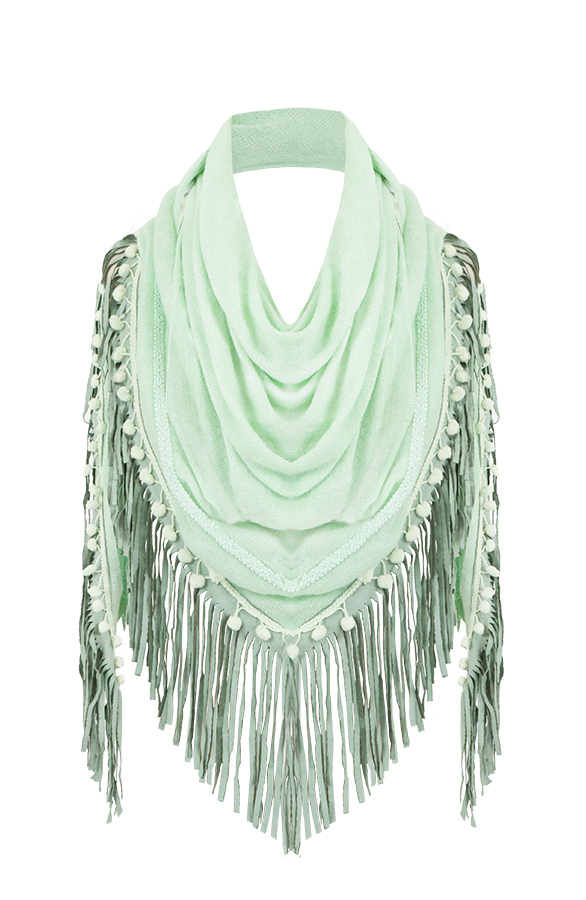 Soft fringe Sjaal Mint – shoparchief