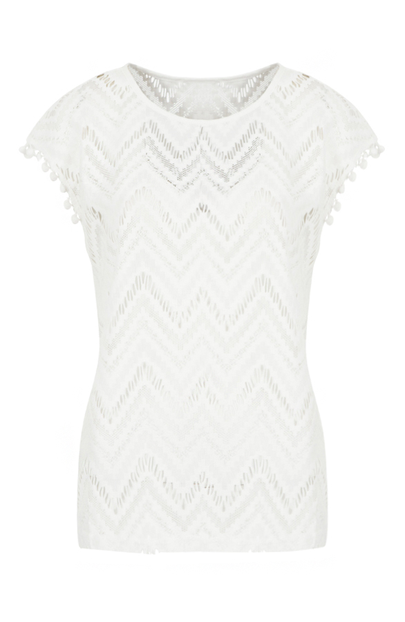 Zigzag Lace Top Creme – shoparchief