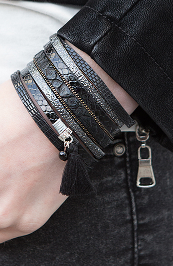 Wrap Me Bracelet Luxury Black – shoparchief, foto 2