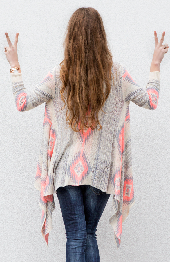 Aztec Pink Neon Cardigan – shoparchief, foto 3