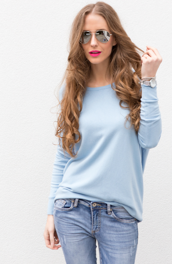 Loose Soft Sweater Baby Blue – shoparchief, foto 3