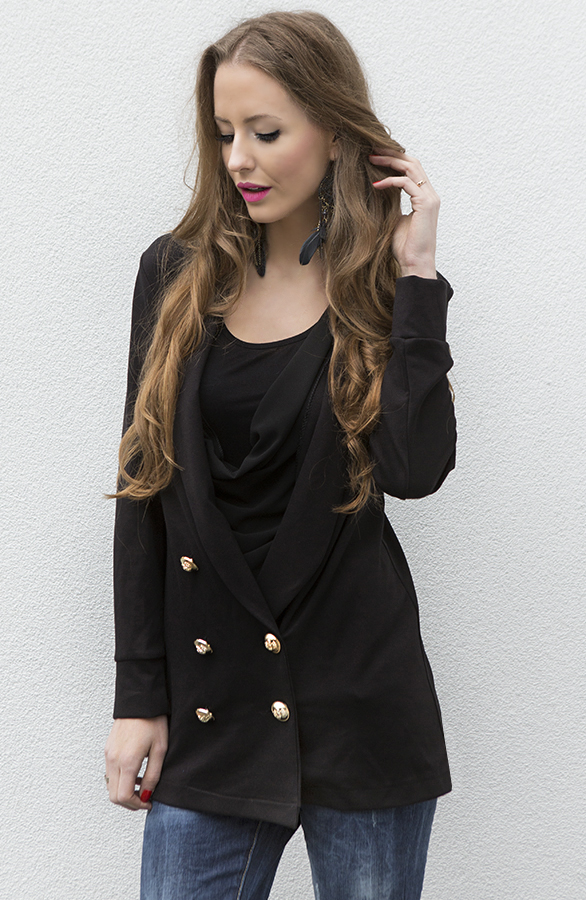 Black Button Jacket – shoparchief, foto 3