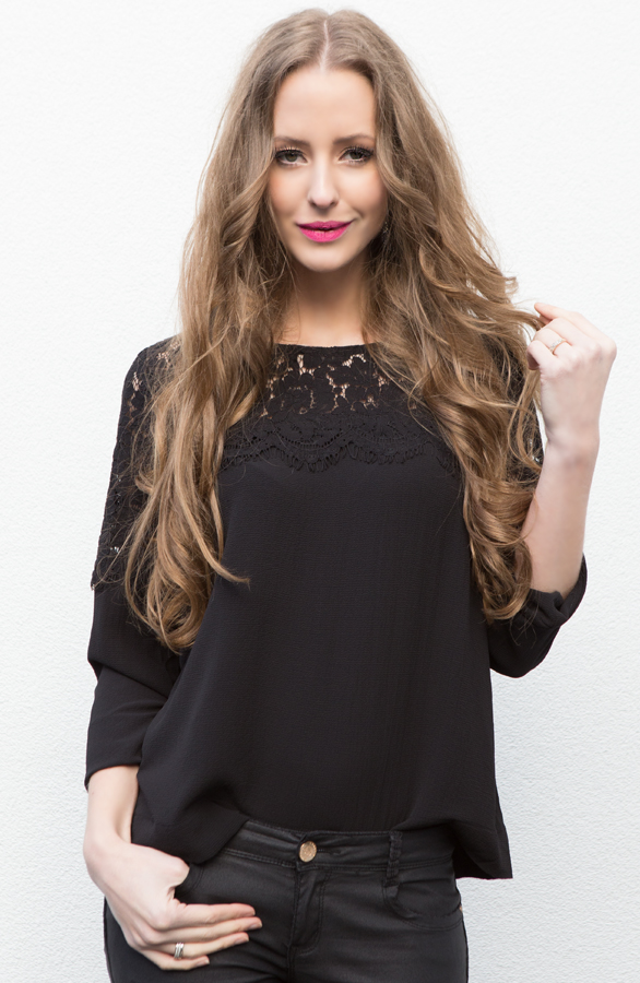 Lace Blouse Black – shoparchief, foto 3