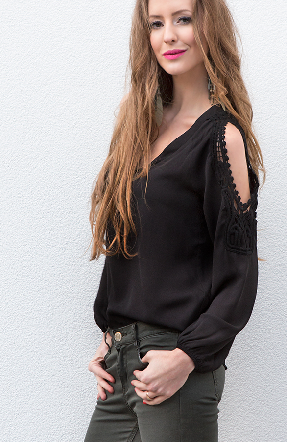 Lace Blouse Black Open – shoparchief, foto 4