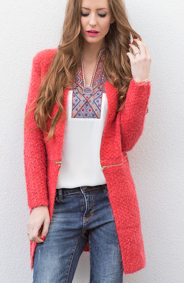 Divide Me Cardigan Coral – shoparchief, foto 5