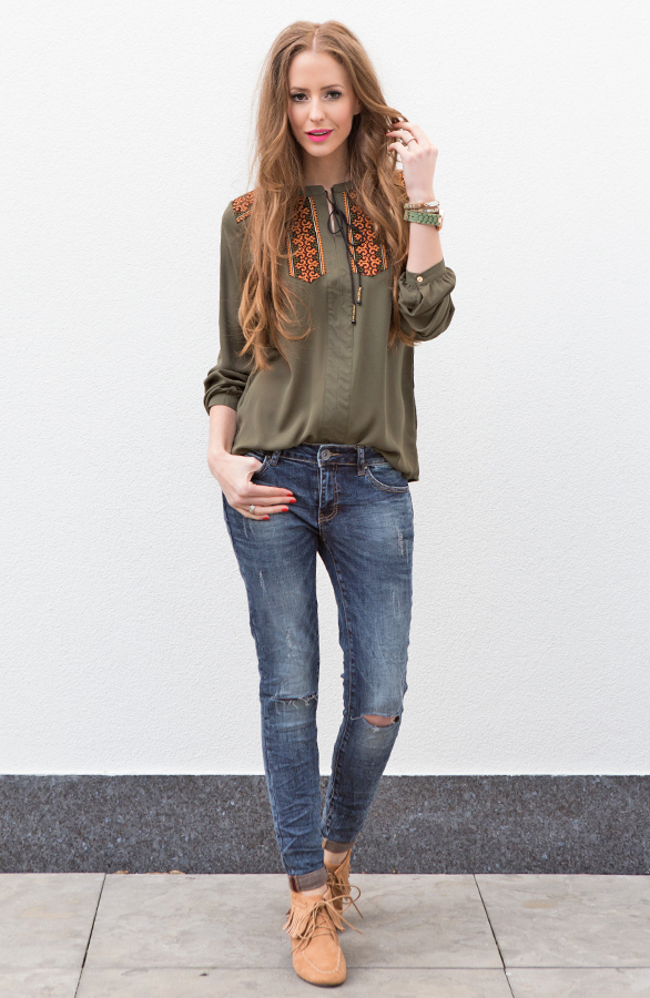 Handcrafted Blouse Army – shoparchief, foto 3