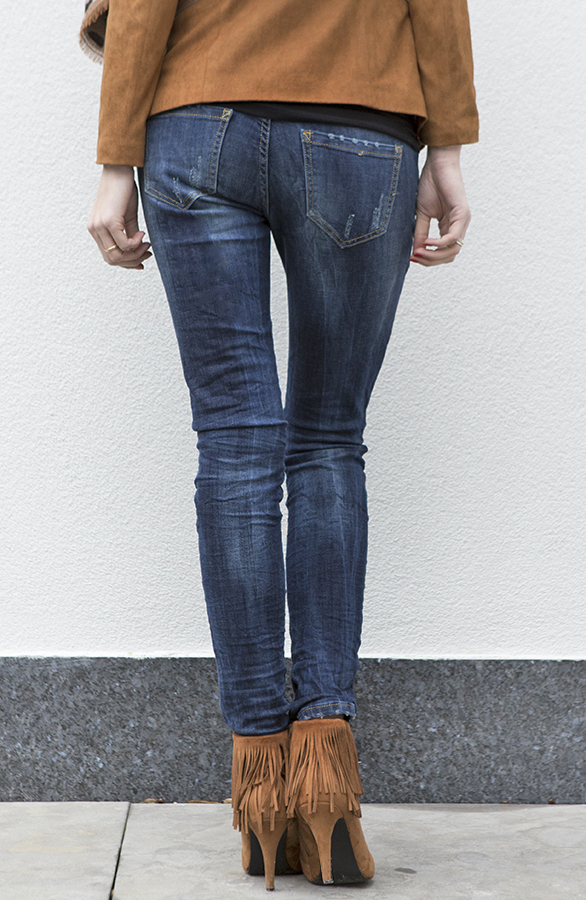 Dark Denim Scratch Jeans – shoparchief, foto 4