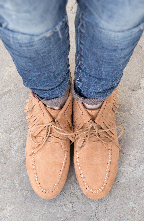 Indian Fringe Booties Camel – shoparchief, foto 2