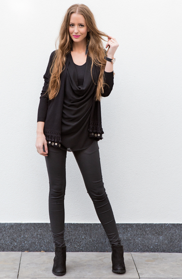 Coins Cardigan Black – shoparchief, foto 4