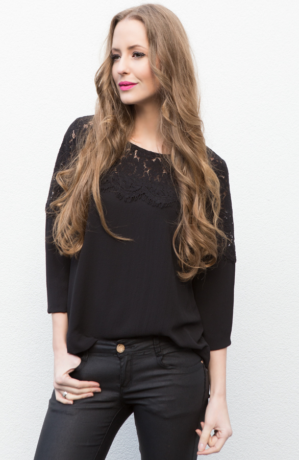 Lace Blouse Black – shoparchief, foto 4