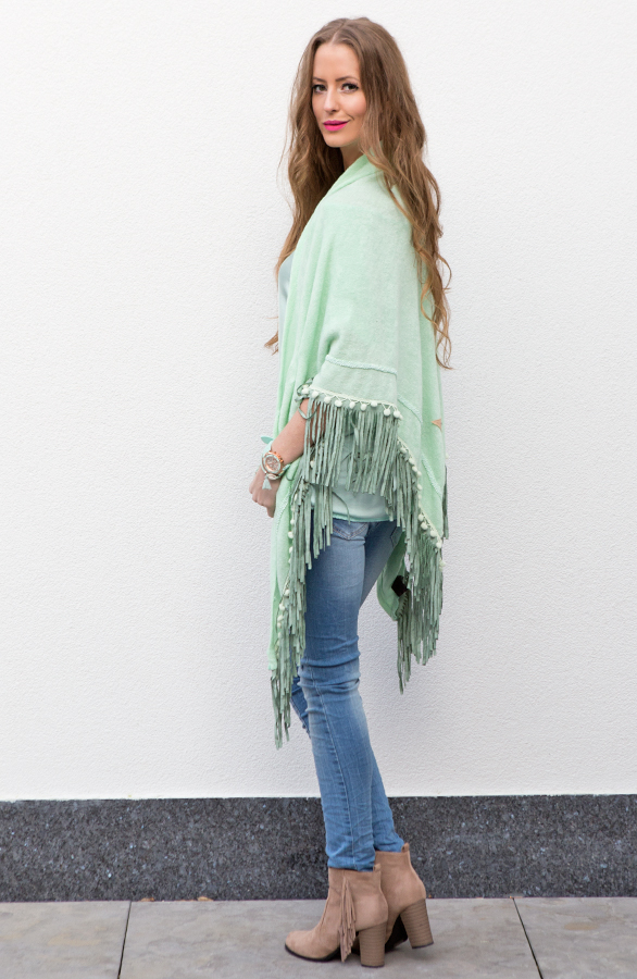 Soft fringe Sjaal Mint – shoparchief, foto 6