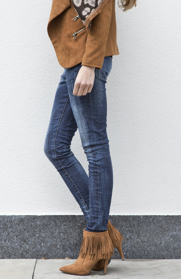 Dark Denim Scratch Jeans – shoparchief, foto 3