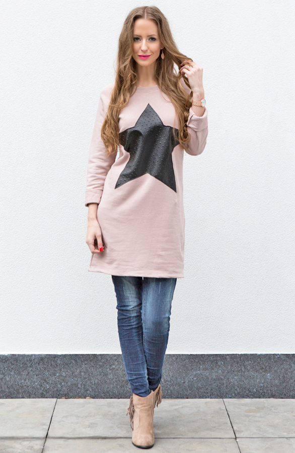 Leather Star Dress Pink – shoparchief, foto 4