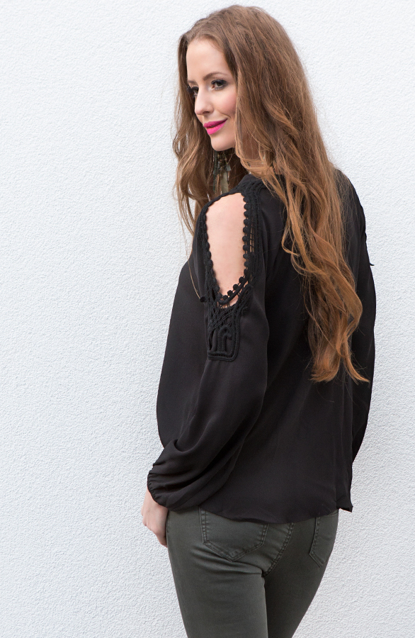 Lace Blouse Black Open – shoparchief, foto 2