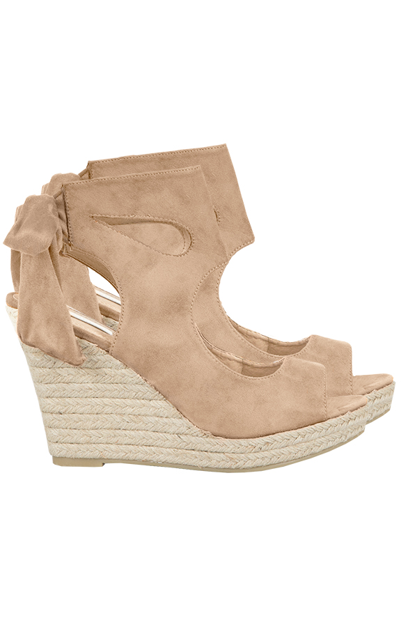 Suede Wedges Beige – shoparchief