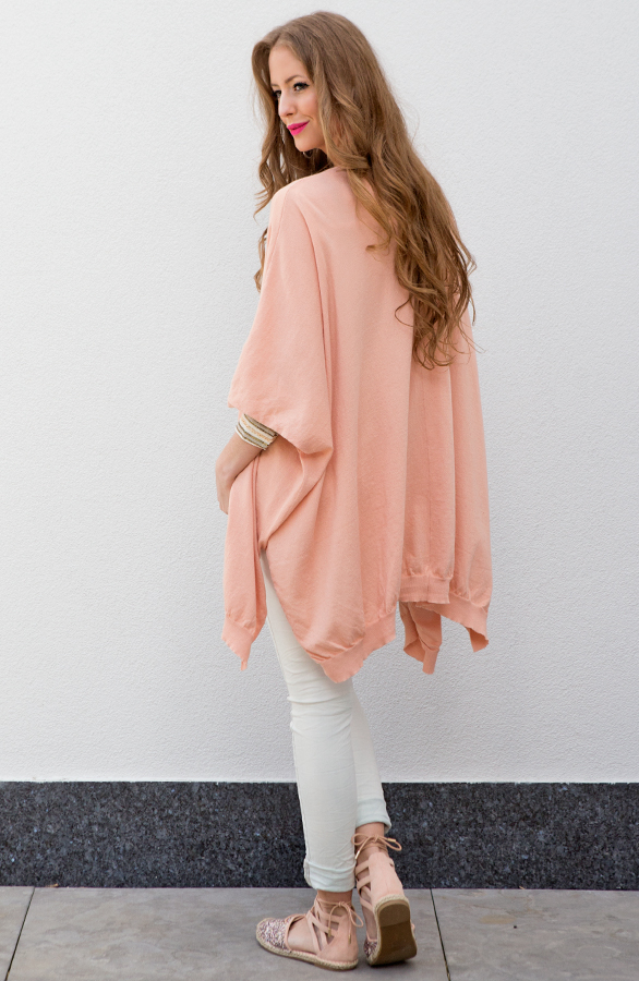 Oversized Split Cardigan Peach – shoparchief, foto 3
