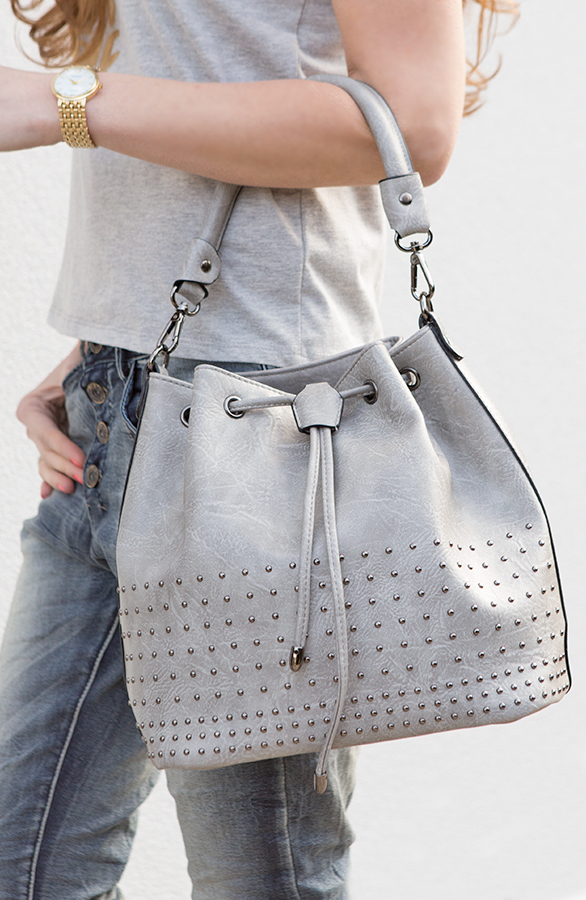 Pouch Bag Grey Studs – shoparchief, foto 2