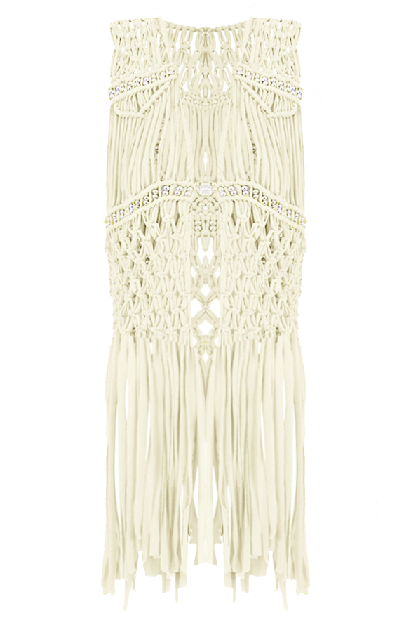Crochet Fringe Gilet Creme – shoparchief
