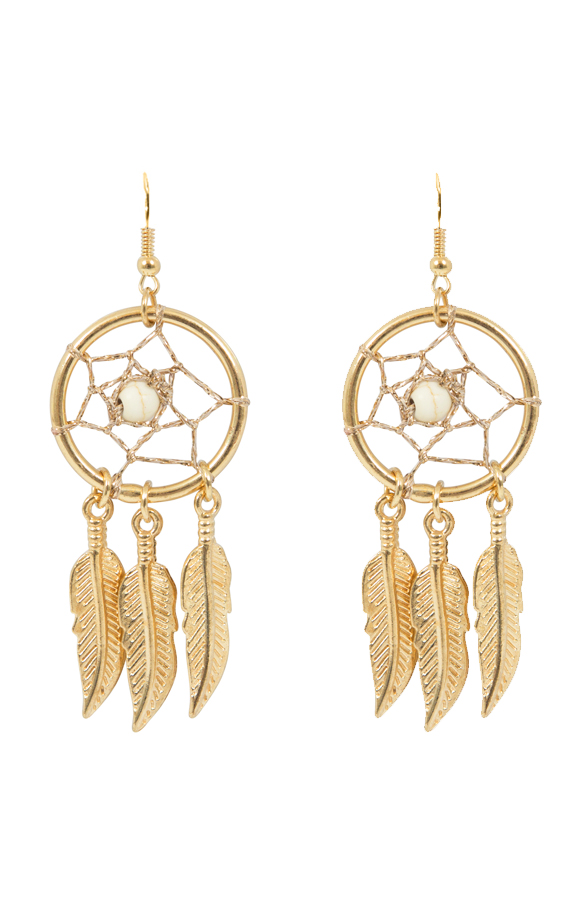 Dreamcatcher Oorbellen 2.0 Gold – shoparchief