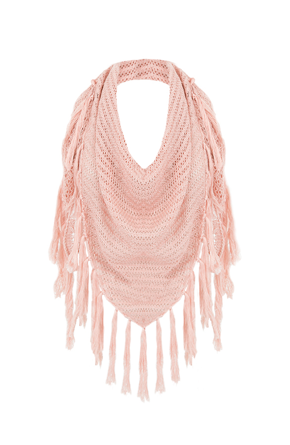 Summer Fringe Sjaal Soft Pink – shoparchief