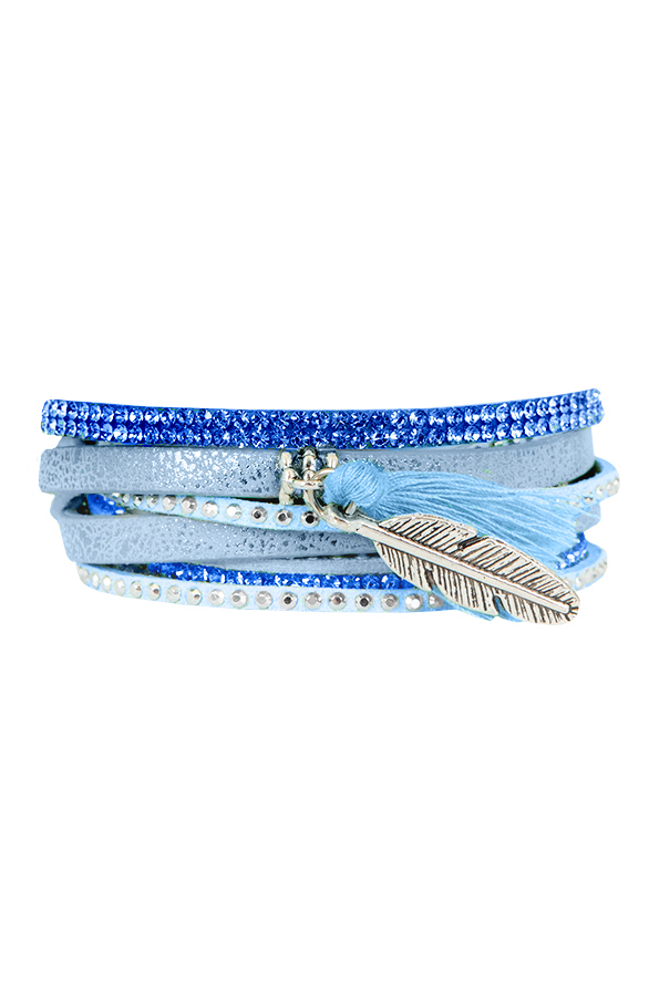 Wrap Bracelet Boho Blau, Shoparchiv