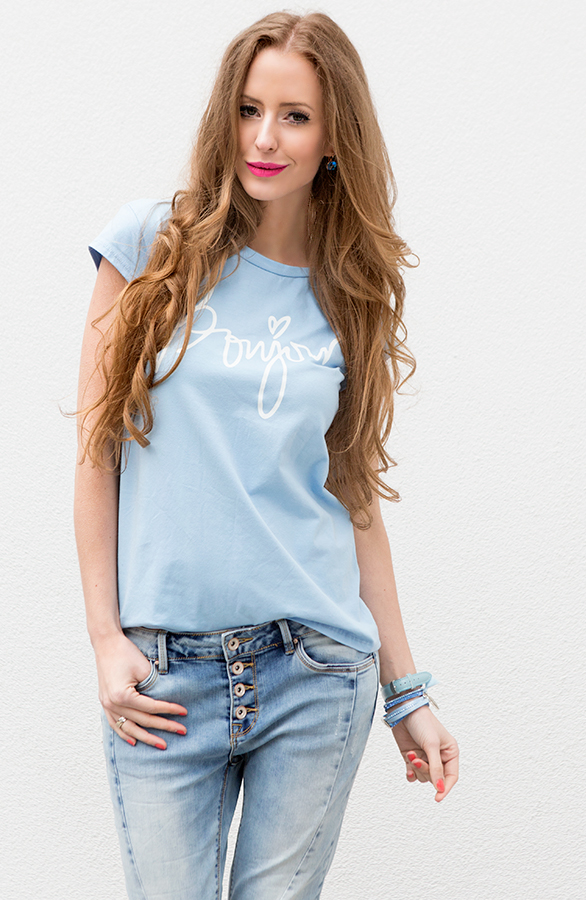 Bonjour It Shirt Blue – shoparchief, foto 4