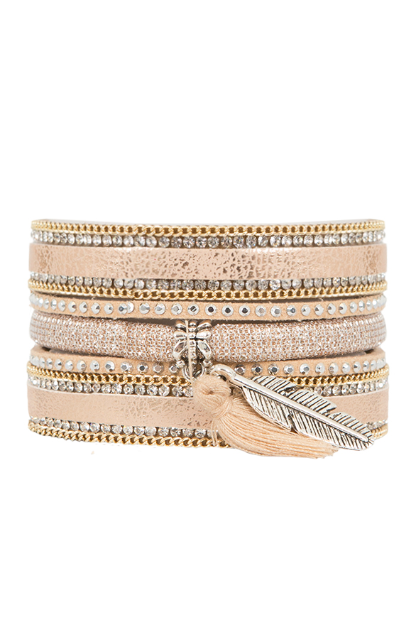 Wrap Bracelet Strass Beige – shoparchief
