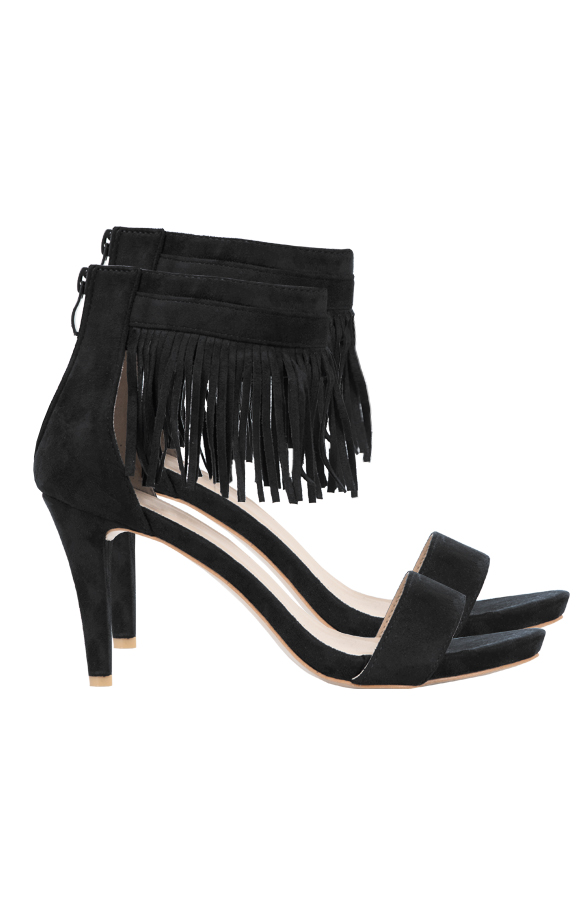 Fringe Heels Black – shoparchief
