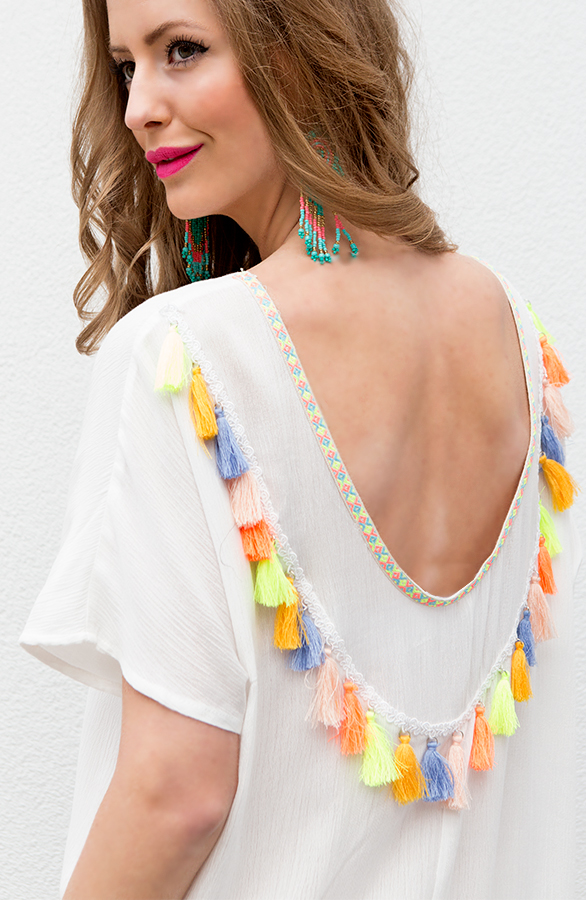 Tassel All Over White Top – shoparchief, foto 3
