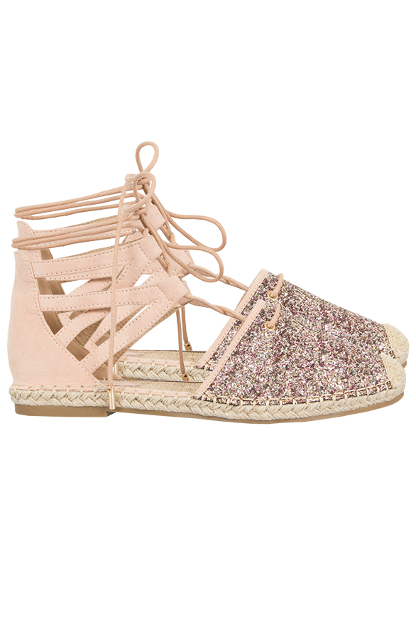 Lace Espadrilles Sparkle Pink – shoparchief