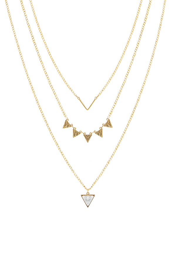 Layered Marble Necklace Gold – shoparchief