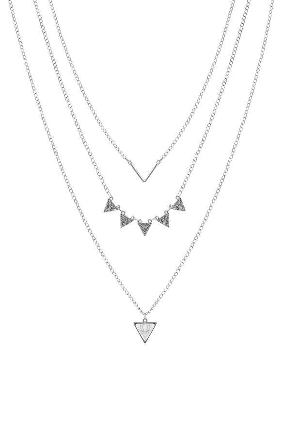 Layered Marble Necklace Silver – shoparchief