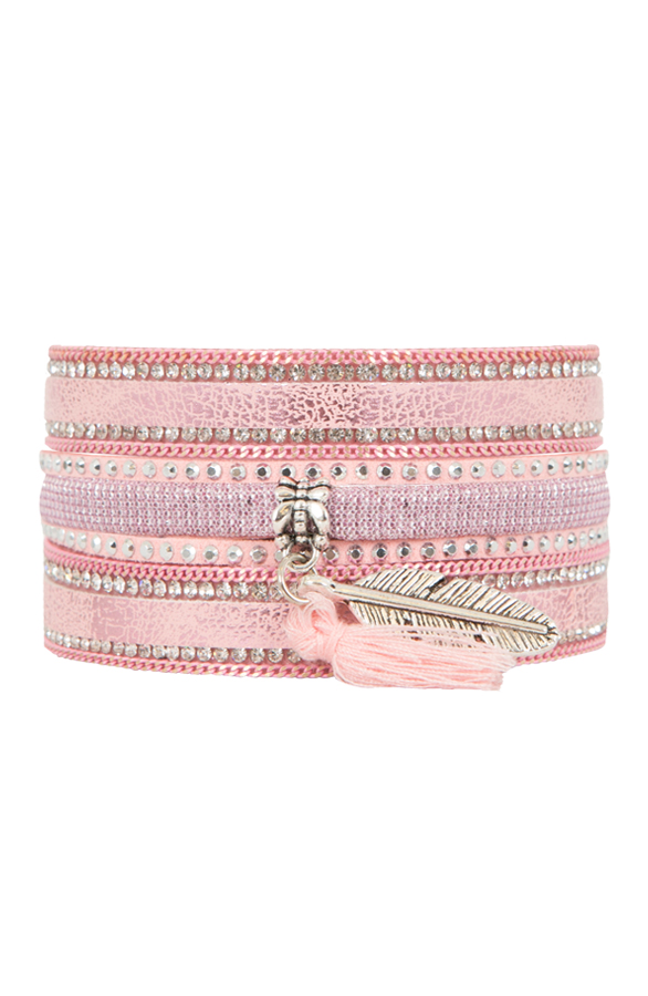 Wrap Bracelet Strass Pink – shoparchief