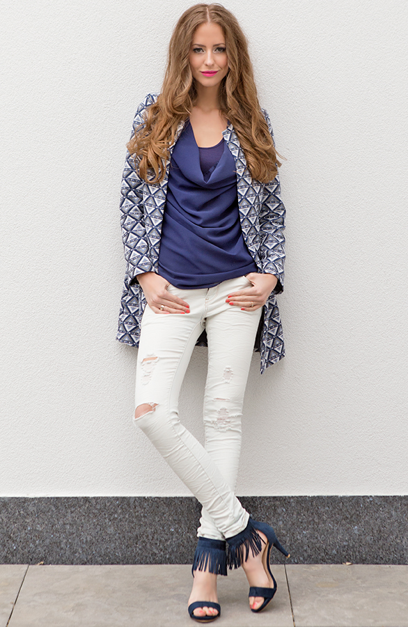 Aztec Cotton Jacket Blue 2.0 – shoparchief, foto 3
