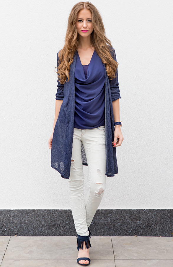 Long Cardigan Lover Navy – shoparchief, foto 5
