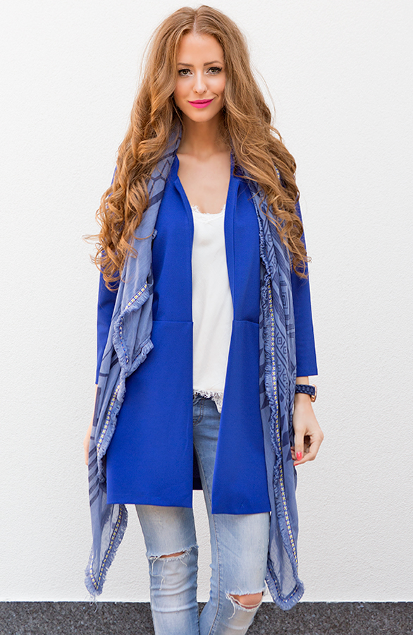 Long Blazer Kobalt – shoparchief, foto 3