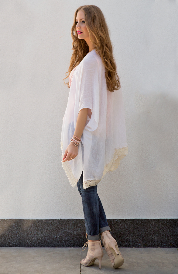 See Through Poncho White – shoparchief, foto 4