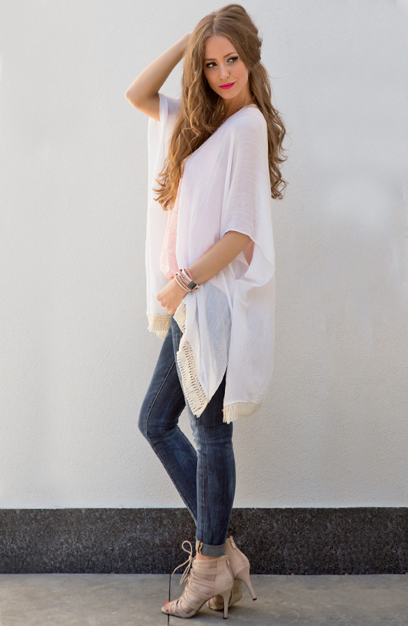 See Through Poncho White – shoparchief, foto 2