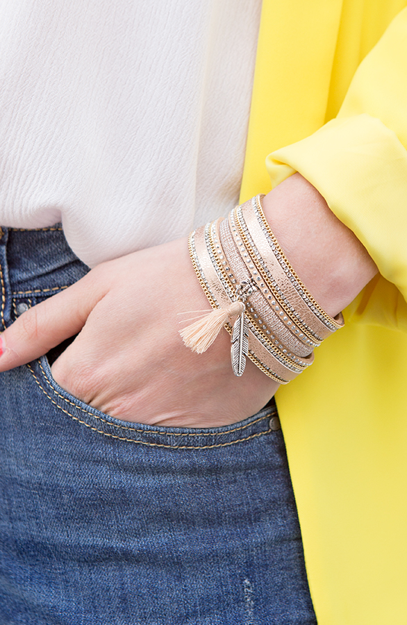 Wrap Bracelet Strass Beige – shoparchief, foto 2