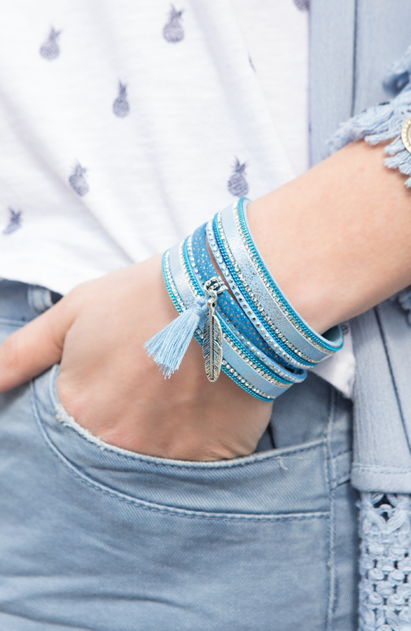 Wrap Bracelet Strass Blue – shoparchief, foto 2