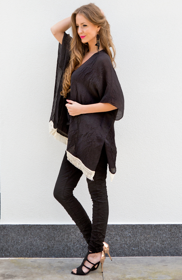 See Through Poncho Black – shoparchief, foto 2